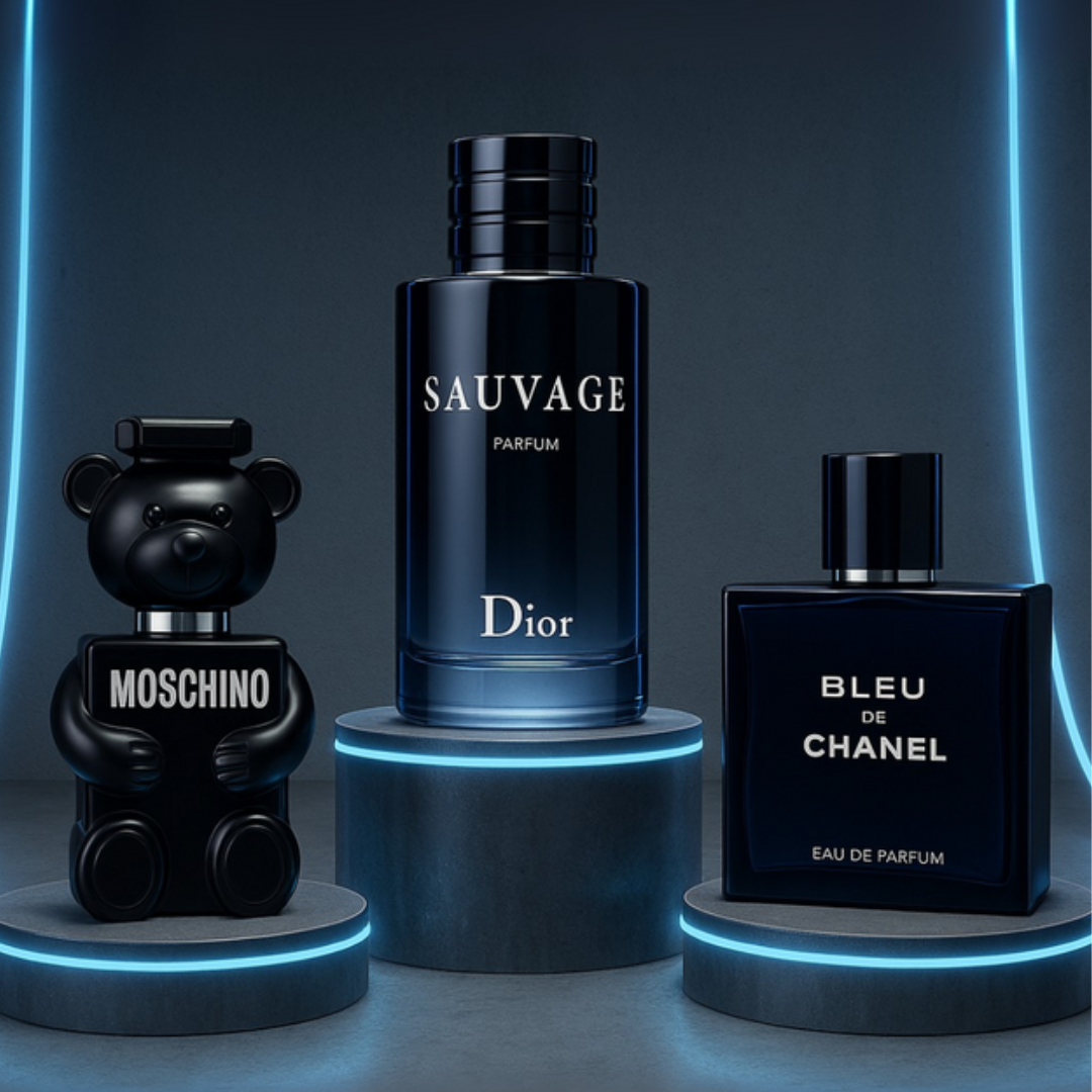 Elite Trio” Packs – Sauvage Dior, Toy Boy Moschino, and Bleu de Chanel 100ml